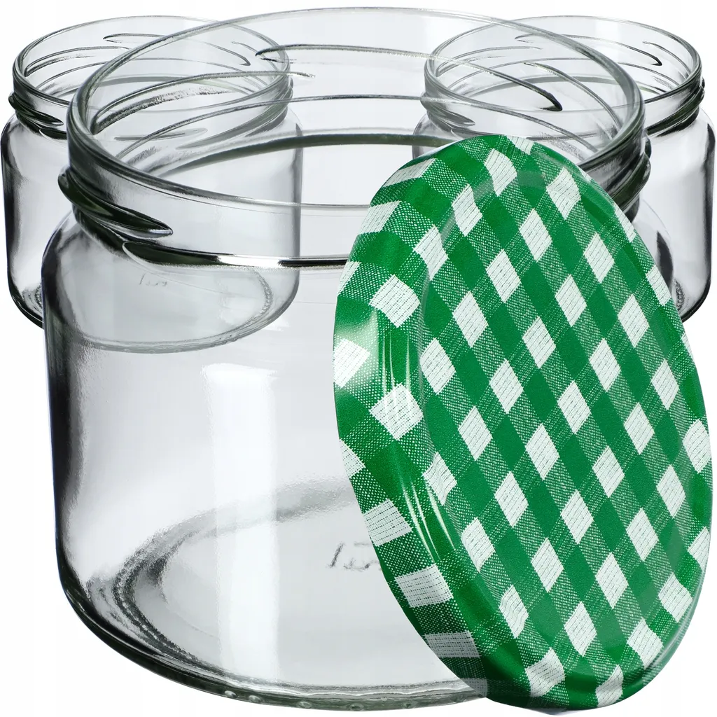 Barattoli Per Conserve KADAX 900 Ml Con Tappo A Vite Twist-Off 82 Mm - Vetro Resistente, 24 Pezzi, Verdi