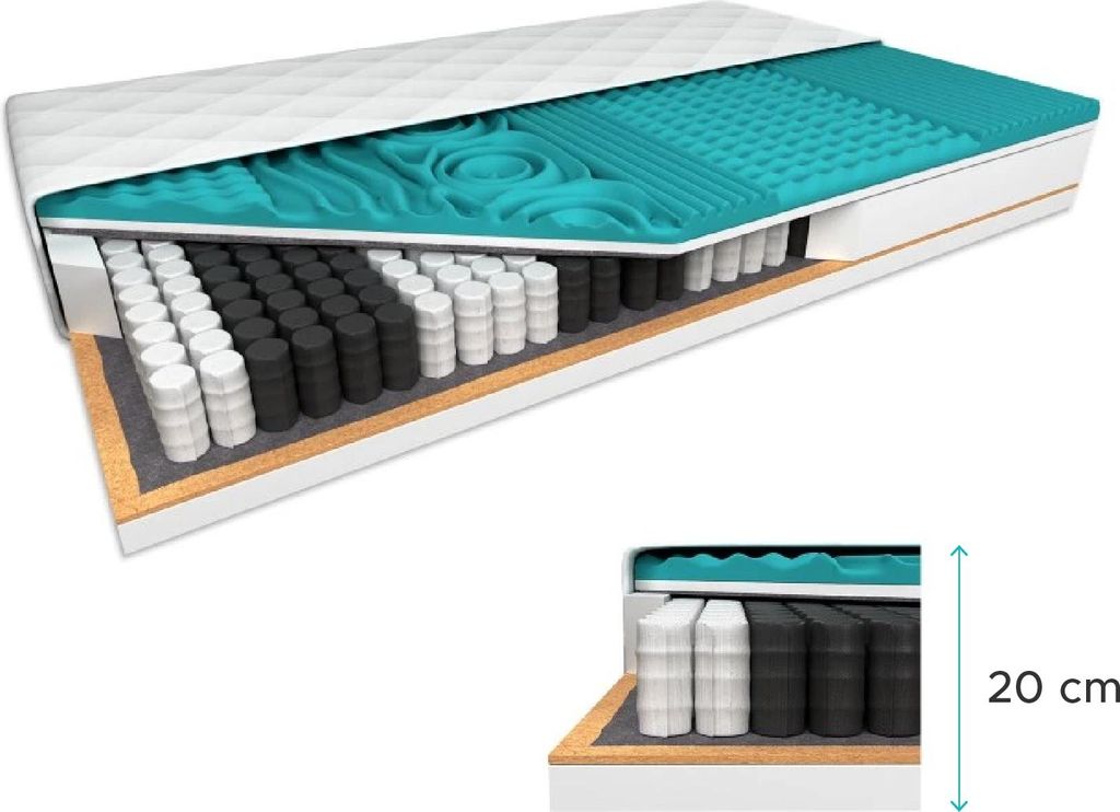 Kokosmatratze COCO MAXI 20 cm 160 x 200 cm Matratzenschutz: Produktbild 