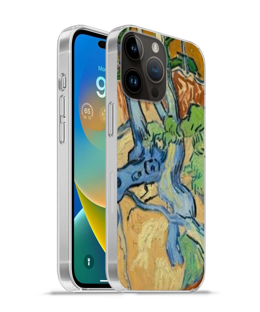 MuchoWow Handyhülle Schutzhülle Hülle für Apple iPhone 14 Pro - Softcase Baumwurzeln - Vincent van Gogh Silikon Softcase Handy Hülle - Umschlag