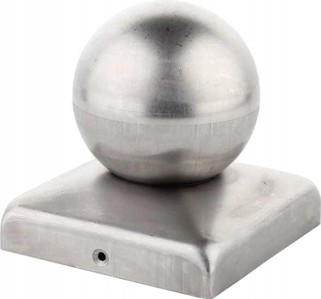 LogistSystem - Pfostenkappe quadratisch mit Kugel 50 mm für Zaunpfosten 60x60 mm - Stahl - Pyramiden Form - Abdeckkappe für Holzpfosten - 1 Stüc...