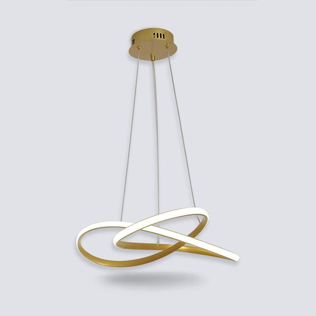 LED Ring Pendelleuchte Gold – Moderne Designer Hängeleuchte – Warmweiß – Höhenverstellbar – Für Wohn- & Esszimmer