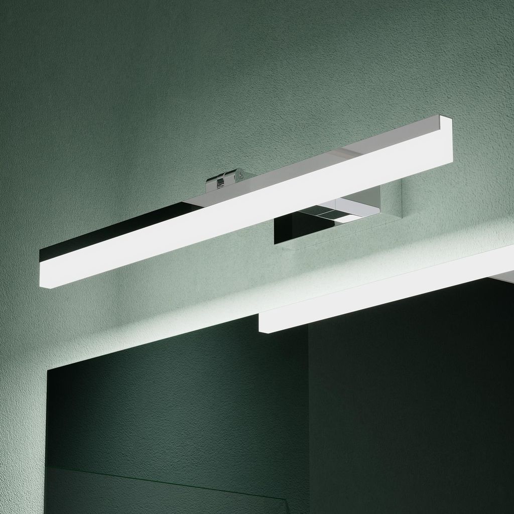 Mai & Mai Spiegelleuchte 60cm LED Badlampe | Spiegellampe, 6000K Badezimmer Lampe | 180° Drehbar Chrom 9W Luxaris
