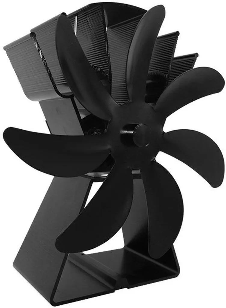 Ventilateur de cheminée thermique 7 pales pour poêle à bois et granulés