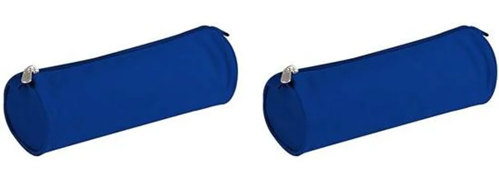 Panier à fleurs rond Ø 7 x 22 cm bleu en plastique et tissu, lot de 2