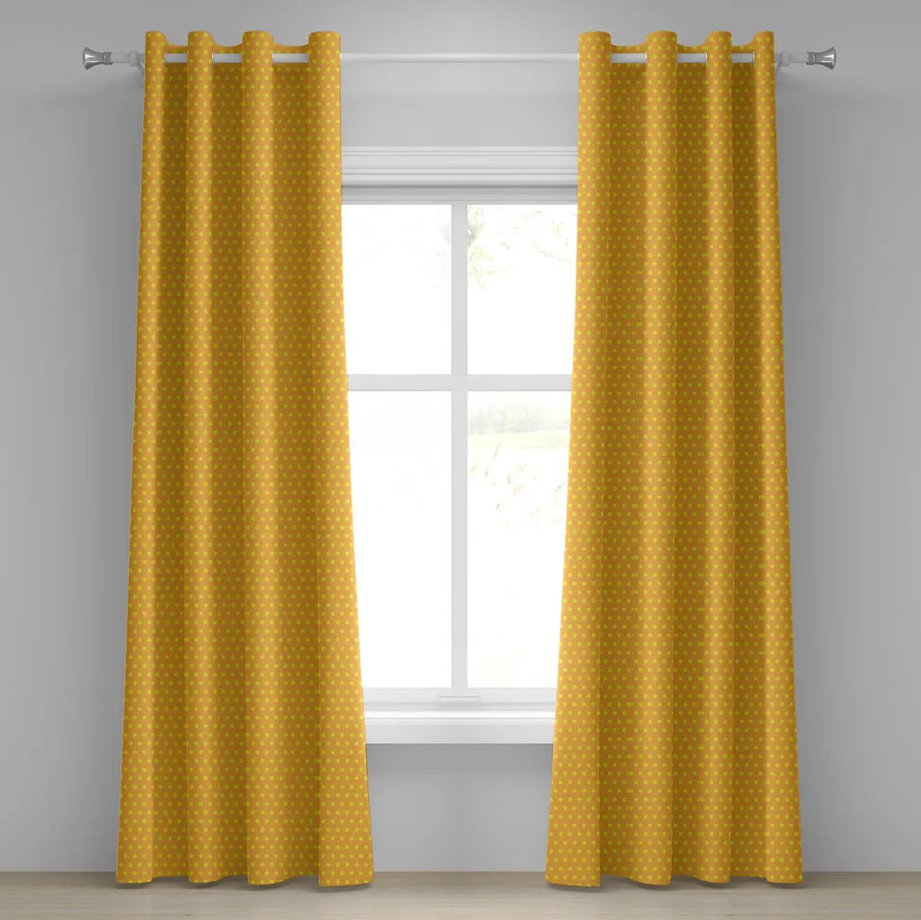 Tenda Pop Art Vintage ABAKUHAUS 280x225cm | Arredo Retrò Giallo Calendula