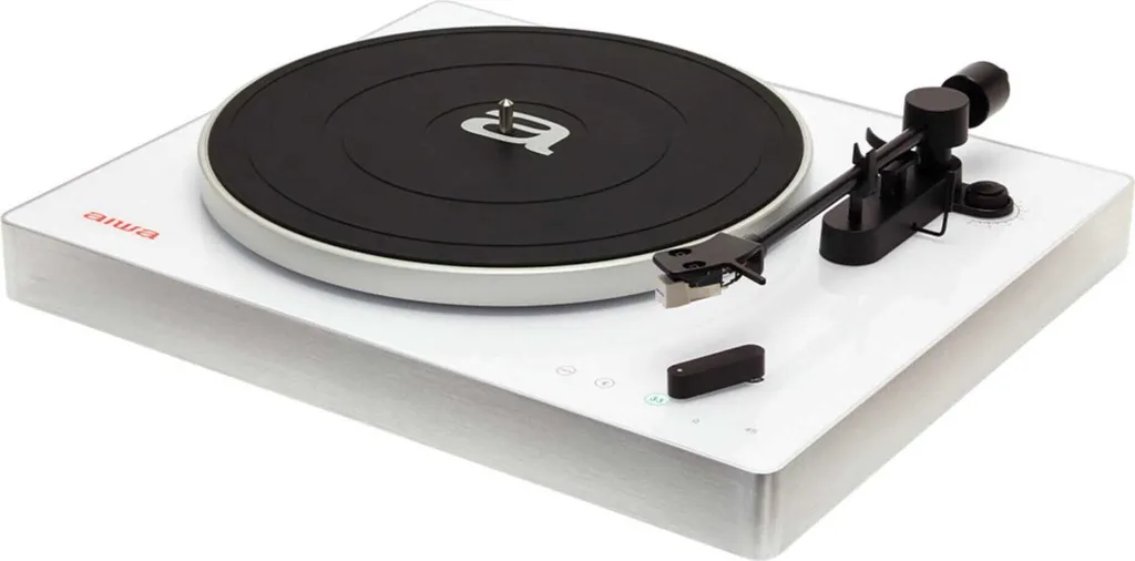 Platine Vinyle 2 Vitesses Aiwa APX-680BT /WT avec Capsule Magnétique Pro