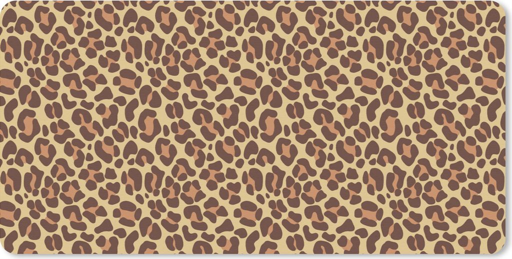 MuchoWow Schreibtischunterlage Muster - Leopard - Pelz 80x40 cm - XXL Mauspad - Gaming Mauspad