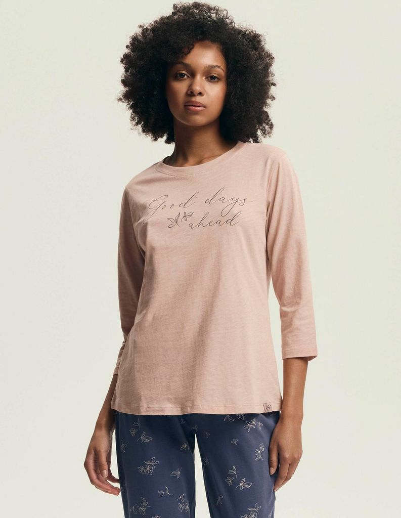 Henderson Damen Pyjama Set - Weiche 100% Baumwolle, Bequeme Homewear für Herbst/Winter 2025, Langarm, Farbe Pink, Modell 43699, Ideal für gemütl...