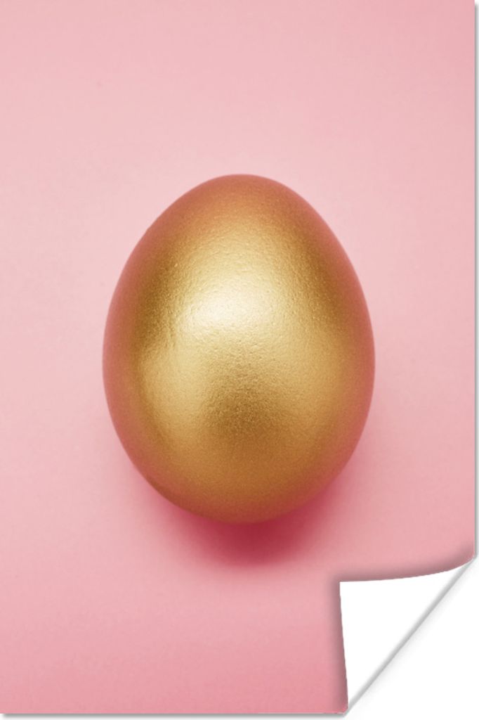 MuchoWow Poster Ei - Gold - Rosa 120x180 cm - Kunstposter