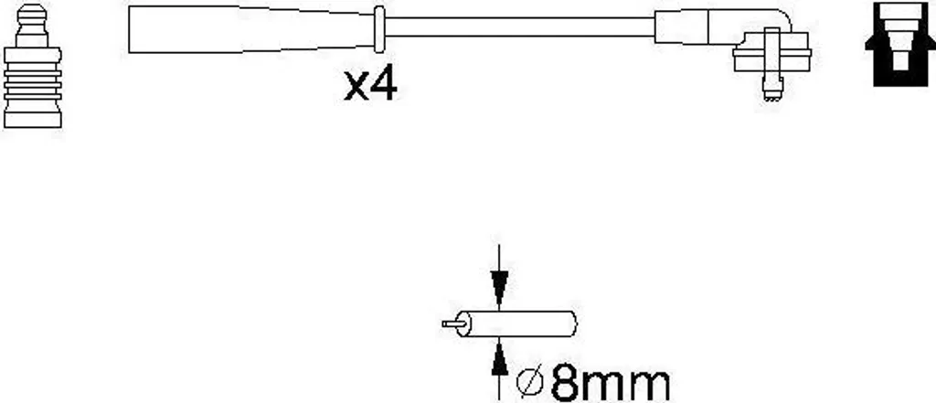 Kit câbles d'allumage silicone Bosch 0986356887 - Haute isolation Ford OE