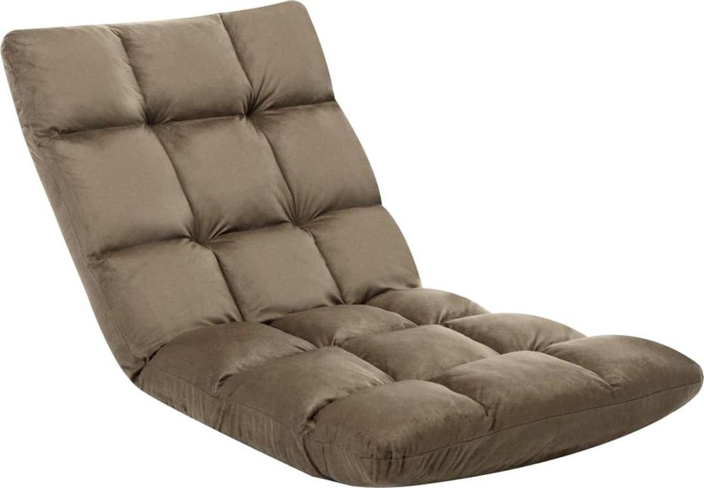 vidaXL Bodenstuhl Faltbar Taupe Mikrofaser