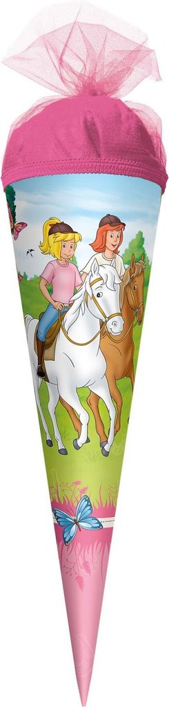 ROTH Geschenk-Schultüte Bibi & Tina Pferdefreunde 22 cm rund Tüllverschluss Zuckertüte Schulanfang