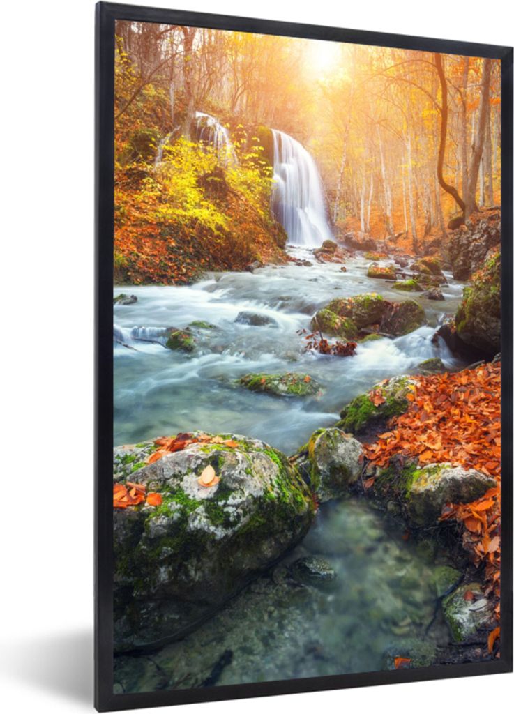 MuchoWow Gerahmtes Poster Natur - Sonne - Herbst 40x60 cm - Poster mit Schwarzem Bilderrahmen Wandposter Rahmen Foto Bilder - Papierdruck - Wandb...