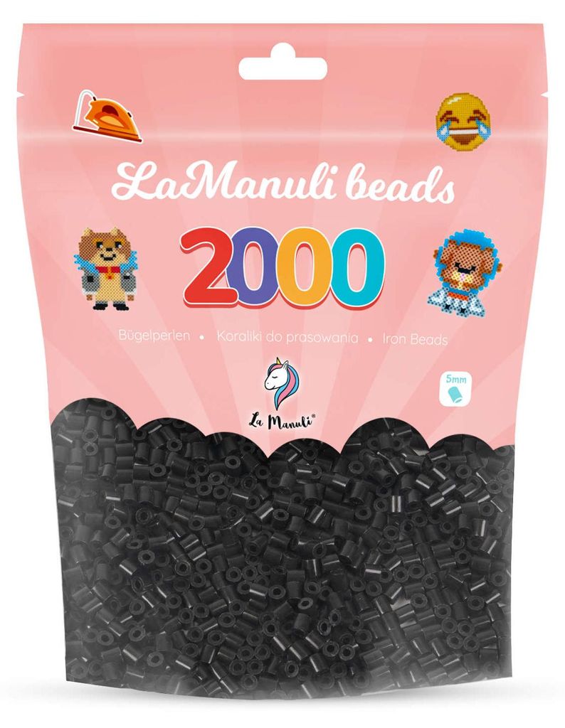 La Manuli Koraliki do prasowania czarne 2000 szt. Midi 5 mm Zdjęcie produktu 