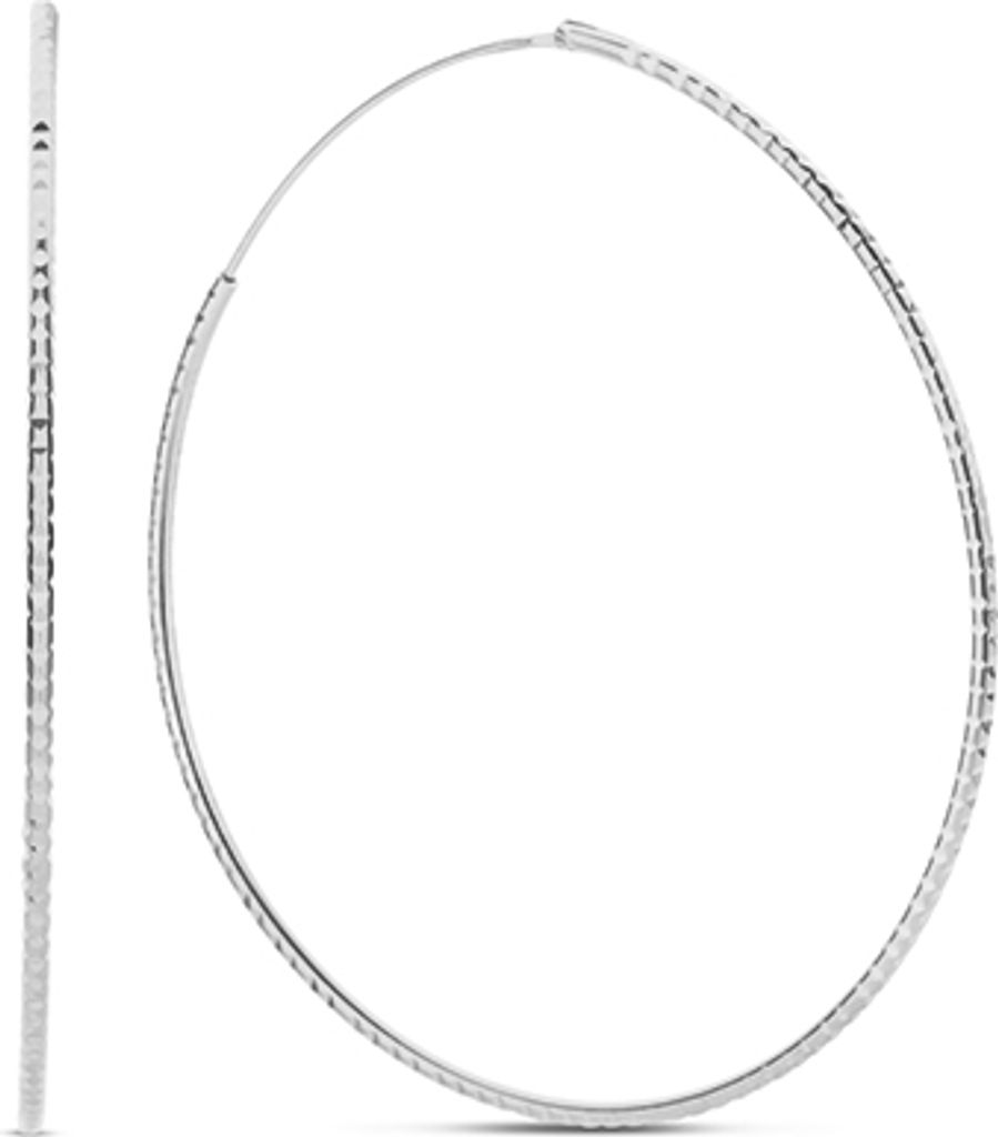Neue Bling 9NB-0988 Silber-Ohrringe - Frauen - Diamanten - 30 mm Durchmesser - 1,36 mm Dicke - Rhodium - Silber