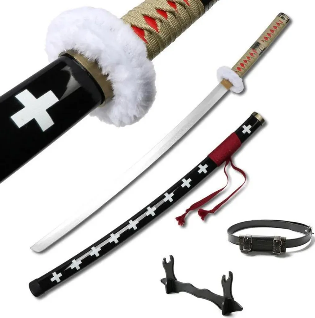 Épée en Bambou Katana Trafalgar Law Rouge - Accessoire Cosplay Sécurisé