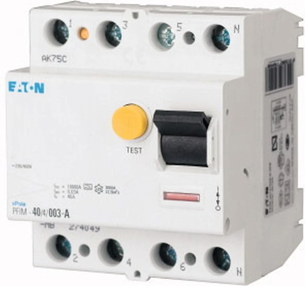 Eaton FI-Schalter Typ AC 10kA 40A/4pol/30mA Eaton PFIM-40/4/003-MW, 1 Stk.