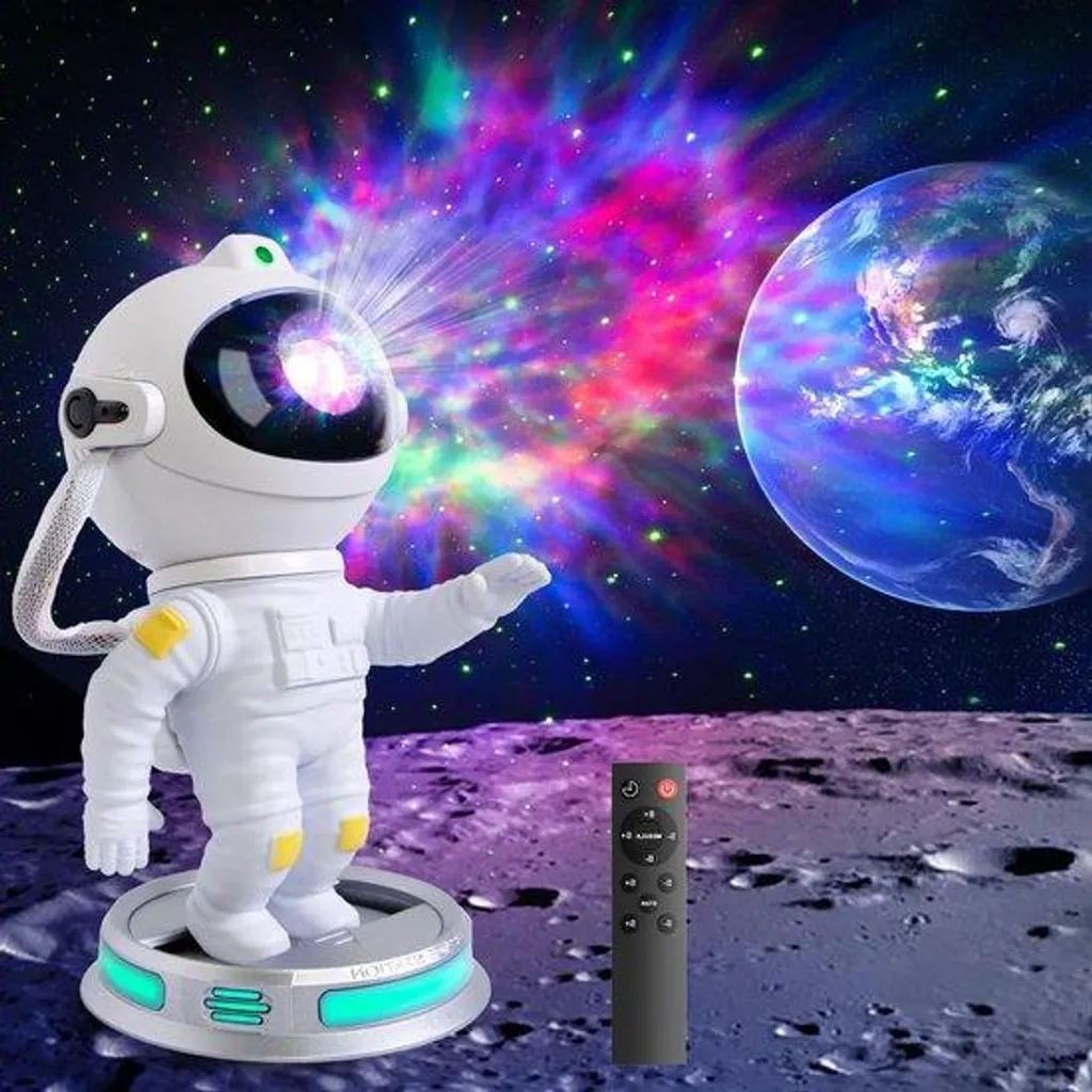 Projecteur LED Nebula à 360° : Télécommande, Minuterie, 5 modes d'éclairage