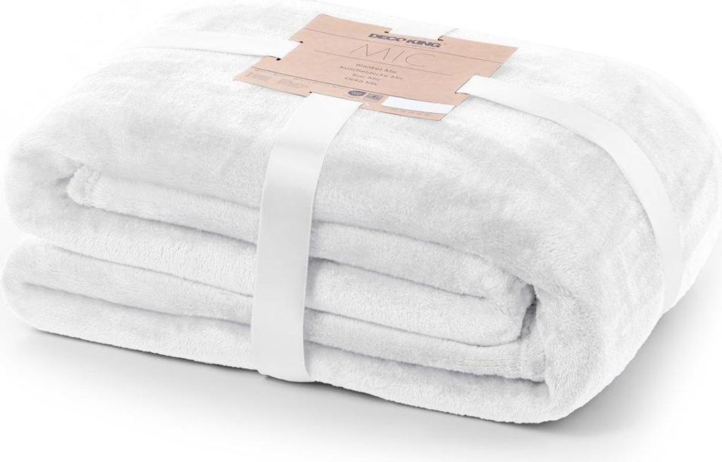 Kuscheldecke Tagesdecke Weich Wohndecke Sofadecke Decke 240 GSM Mic 220x240 cm Weiß