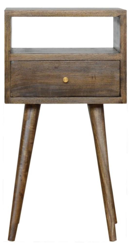 Artisan Furniture Nachttisch aus Massivholz in Mini-Grau gewaschen