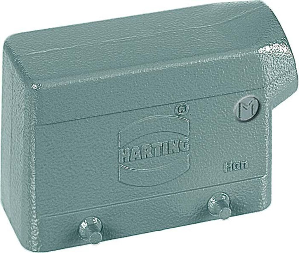 HARTING Han 16B Tüllengehäuse niedrig, 1xM32 seitlicher Kabelabgang, für 2 Bügel (am Unterteil) Verschraubung M32