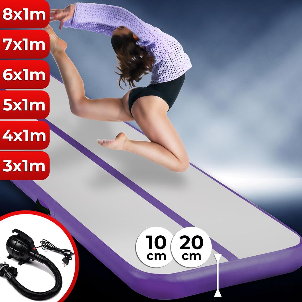 3M Turnmatte mit Elektropumpe Air Matte Track Tumbling Aufblasbar Gymnastikmatte 
