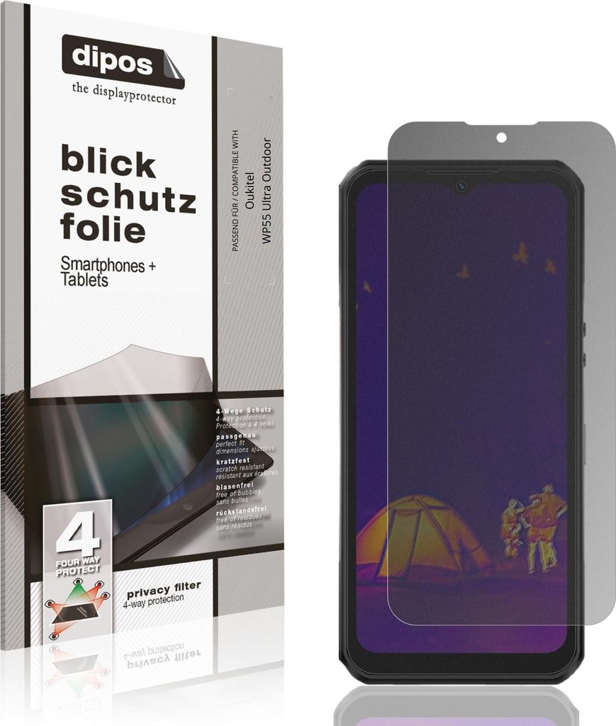 Blickschutzfolie für Oukitel WP55 Ultra Outdoor matt Schutzfolie Folie Display Schutz dipos