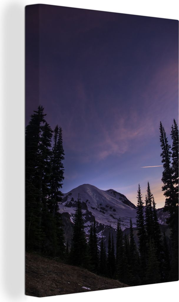 OneMillionCanvasses - Leinwandbilder - 90x140 cm, Der farbige Himmel über dem Mount Rainier National Park, Wandbilder Kunstdruck Wanddekoration ...