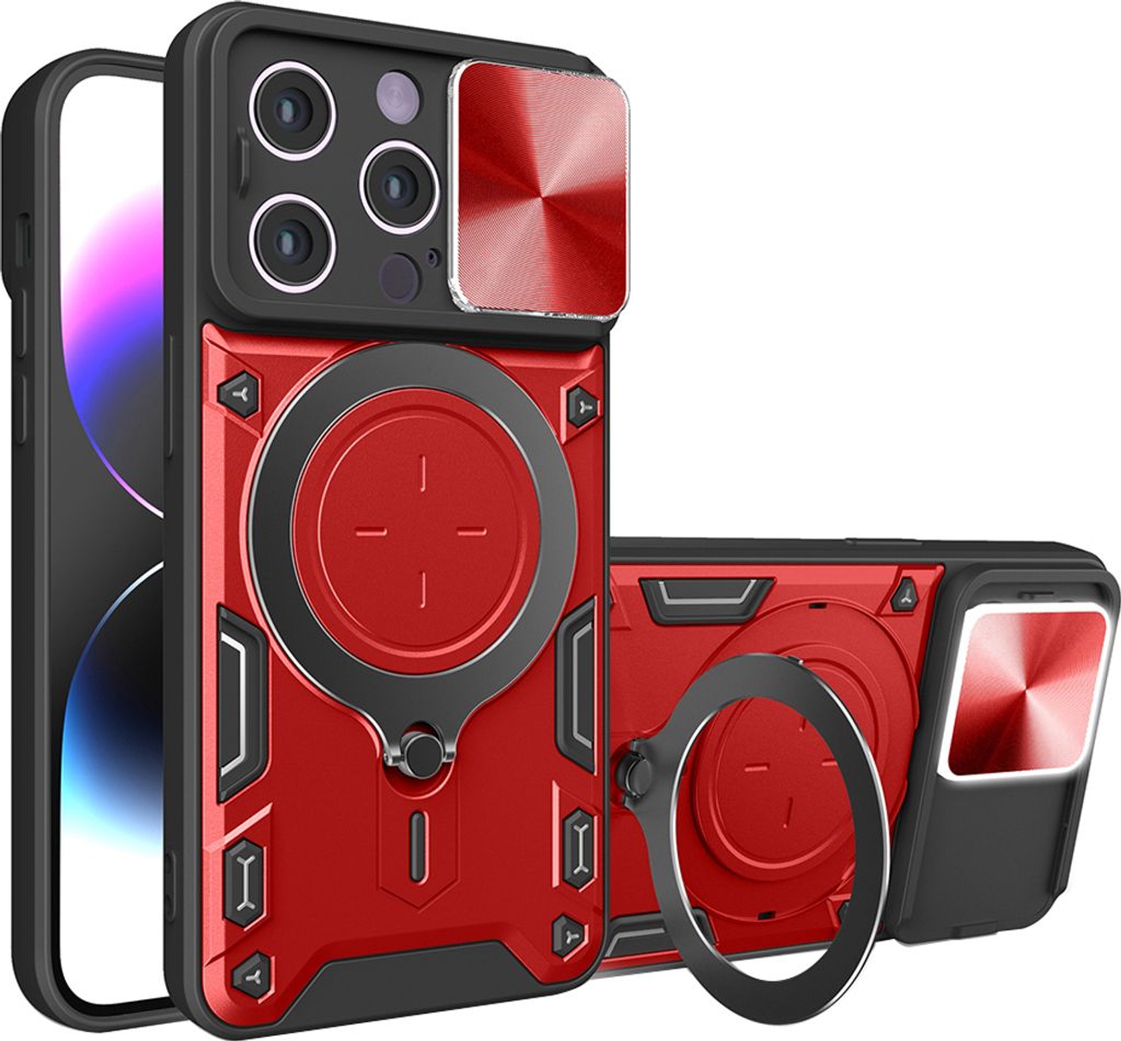 Techsuit CamGuard Pro Back Cover Hülle für Apple iPhone 14 Pro - Rot