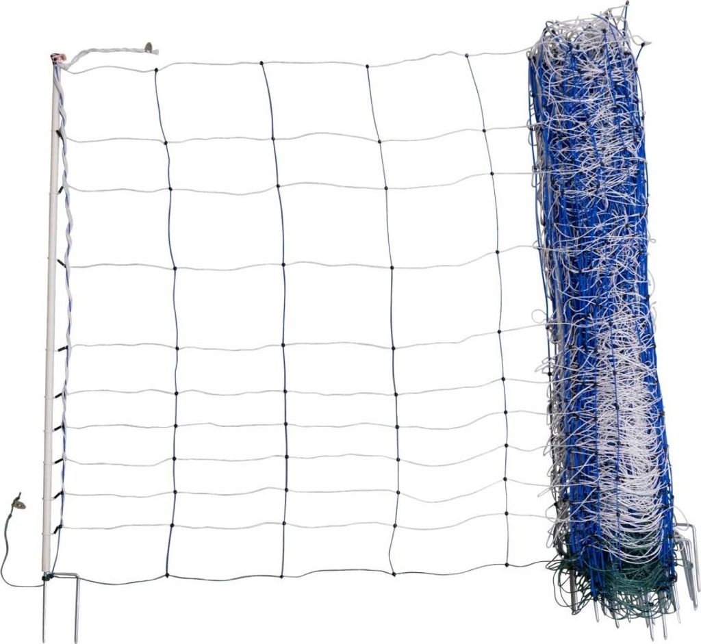 AKO TitanNet 145 Weidenetz blau/weiß 25m x 145cm, 8 Pfähle, Doppelspitze