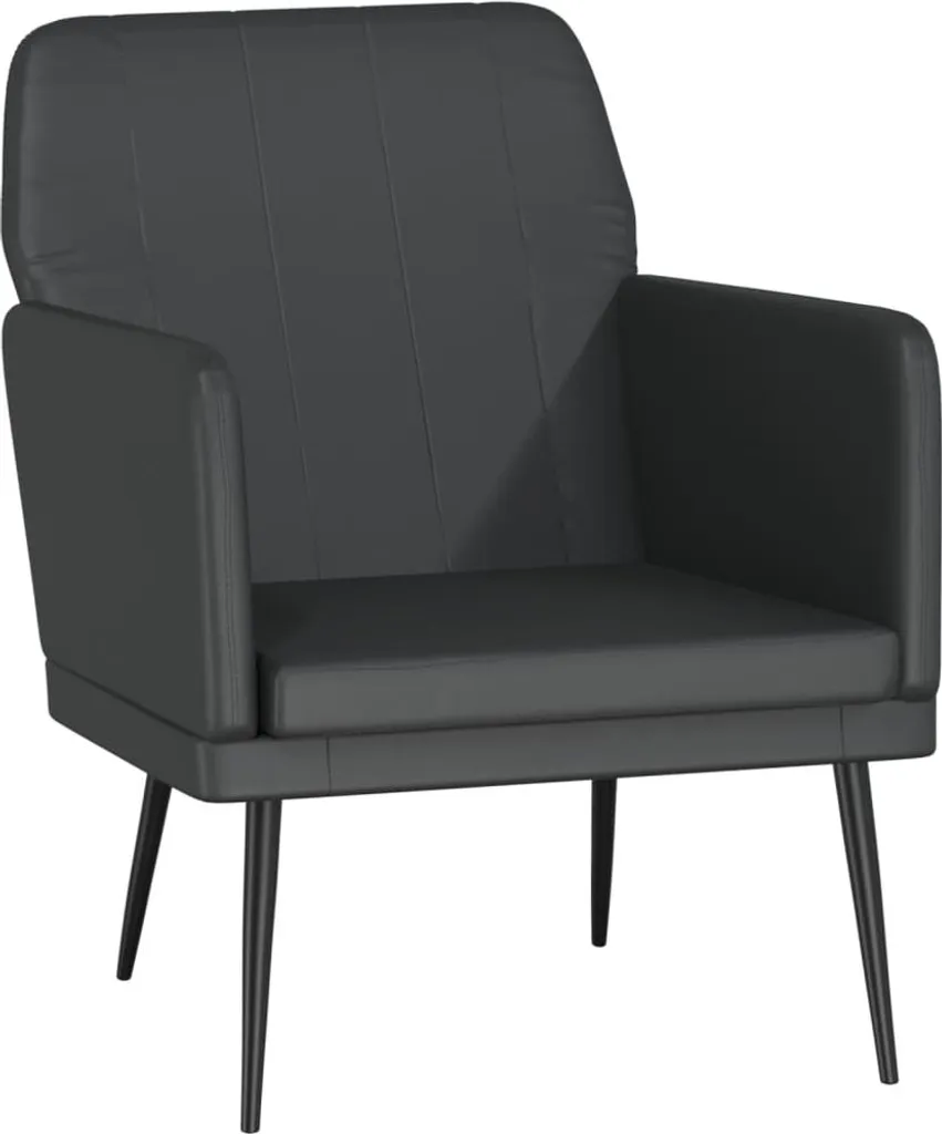 Poltrona Studio Nera 61x78x80 cm - Pelle Finta Professionale