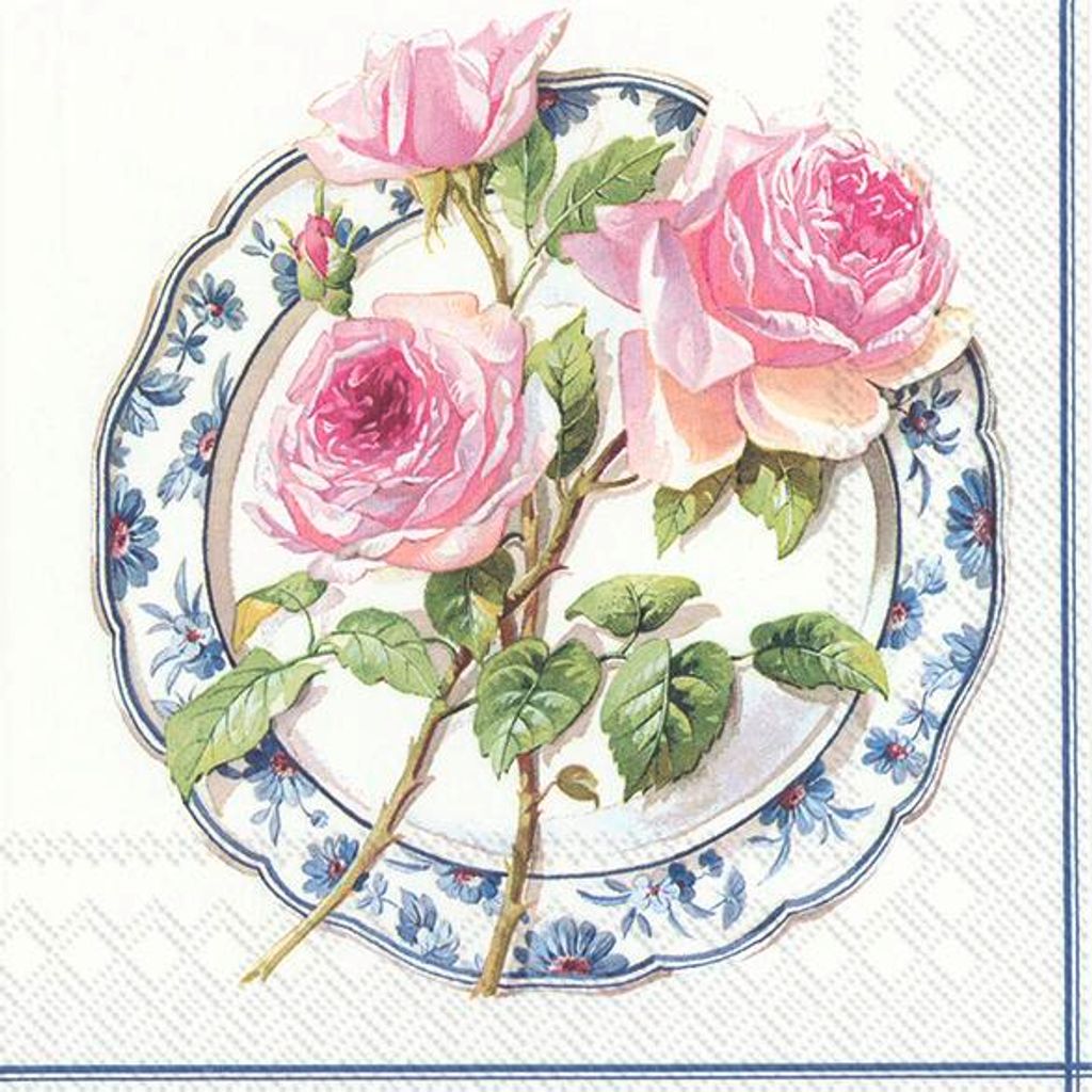ROSE FOR LUNCH white Lunch-Servietten L 847790