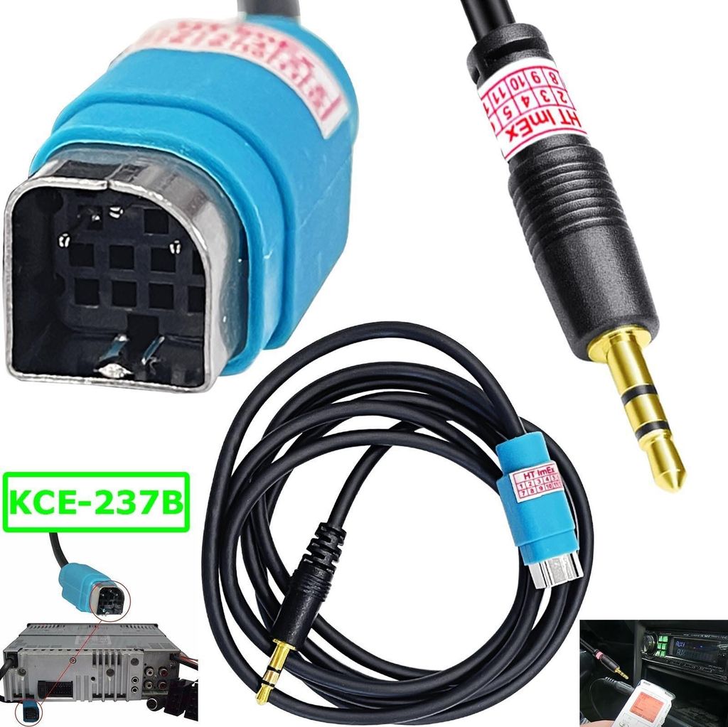 AUX Audio Kabel 3,5mm kompatibel mit Alpine CDE CDA Serie KCE-237B Autoradio MP3