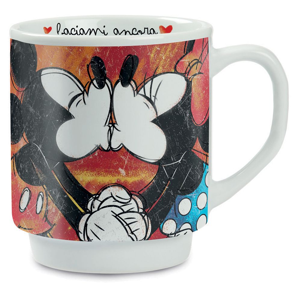 Gilde Stapeltassen, "always kiss me", Porzellan, rot, 1. Stück, B. 11,5 cm, H. 10 cm, D. 8 cm Höhe: 10.00 cm Breite: 11.50 cm Durchmesser: 8.00 cm