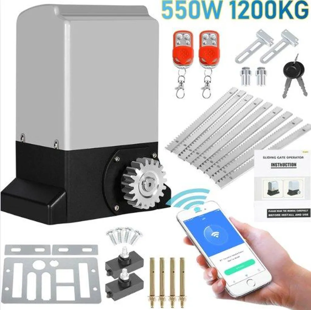 Motorisation Bluetooth pour portail coulissant 550W jusqu'à 12m et 1,2t