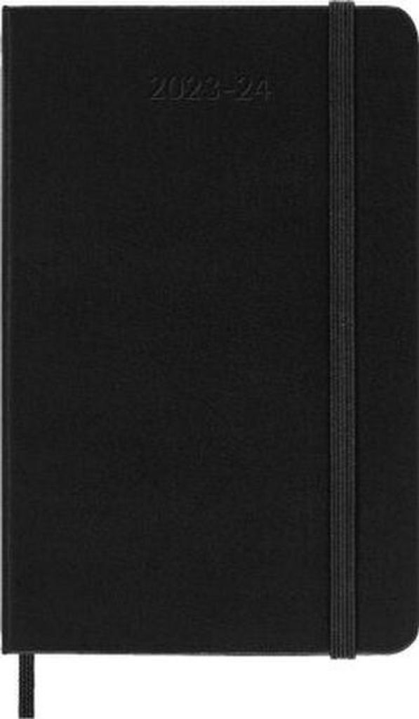Moleskine 18 Monate Wochen Notizkalender 2023/2024, P/A6, 1 Wo = 1 Seite, Rechts Linierte Seite, Hard Cover, Schwarz