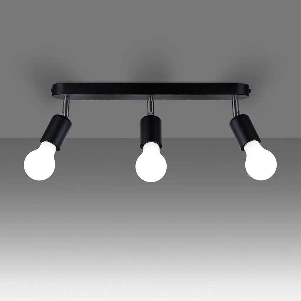 PLAFON SORENO 3 E27 Lampada da soffitto nera LUMILO - 3