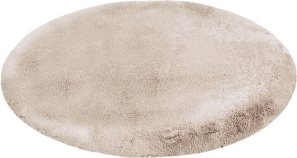 Lalee Heaven - Runder Teppich - Teppich - Teppich - Teppich - Hochflor - Super weich -bequem Flauschig - Kaninchenfell- 200x200 cm Rund hell Taupe