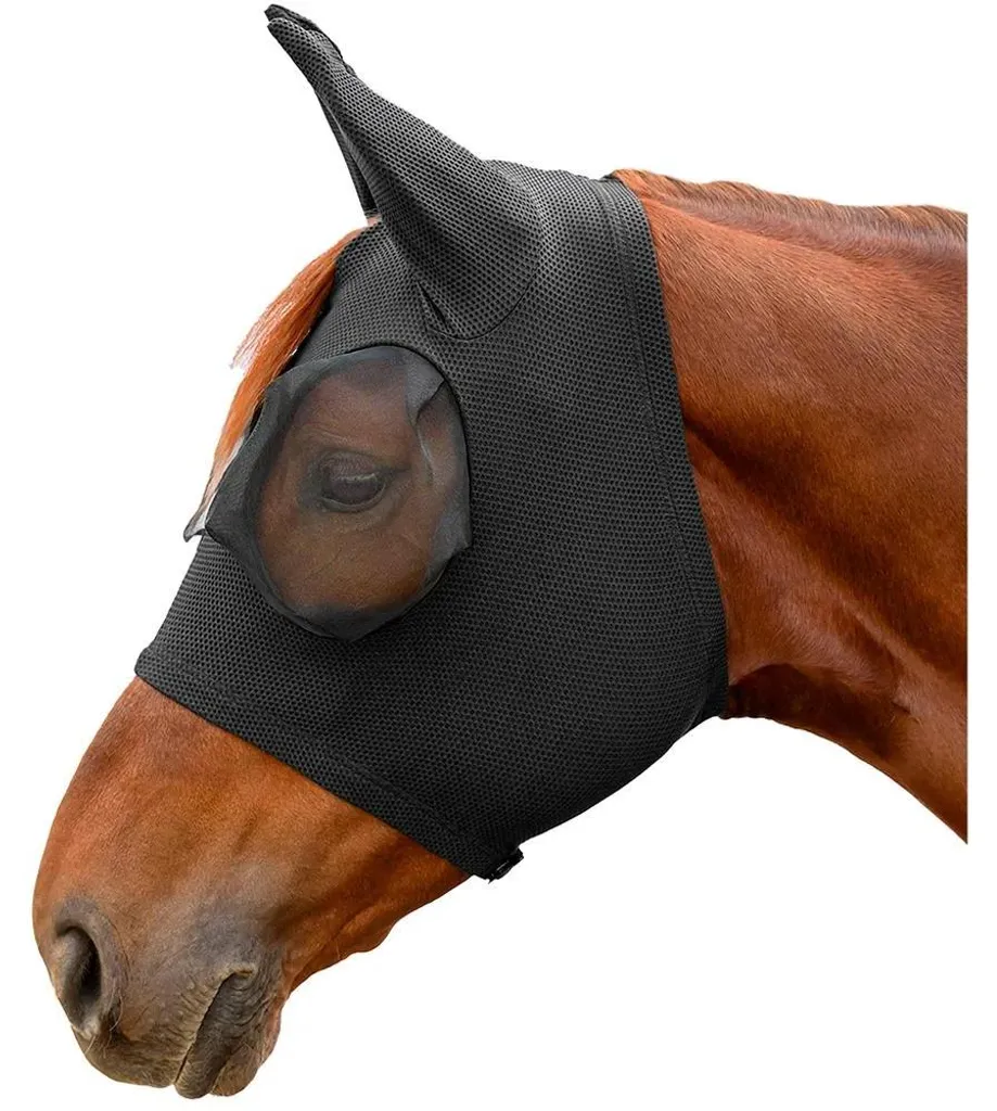 Masque anti-mouches respirant Puck Breath noir Pony haute qualité
