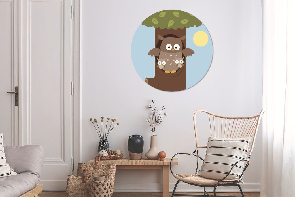 MuchoWow - Mauerkreis - Wandbilder - Runde Bild - Bild aus Aluminium - Schlafzimmer - Wohnzimmerdekoration - Wand Dekoration