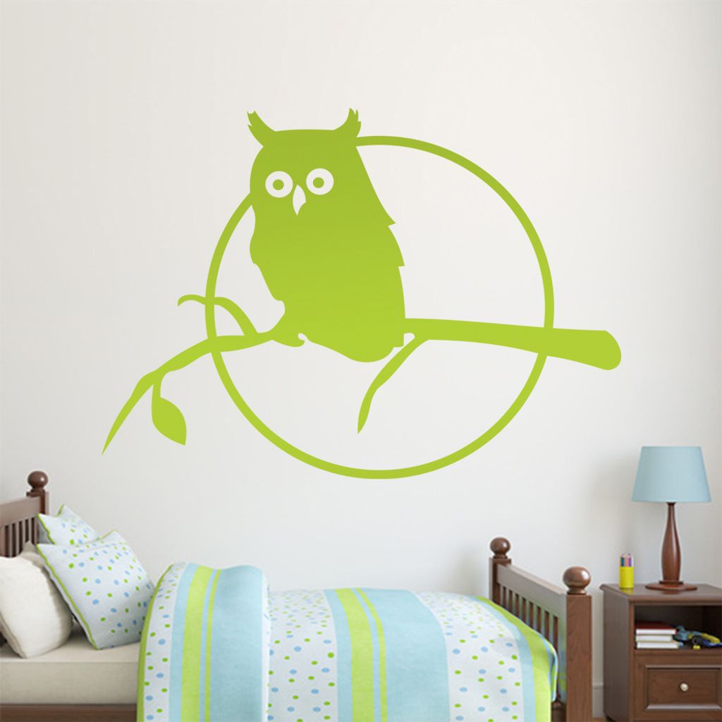 KIWISTAR Eule auf Ast - Wald Mond Vogel Wächter Wandtattoo in 6 Größen - Wandaufkleber Wall Sticker - Dekoration, Küche, Wohnzimmer, Schlafzimm...