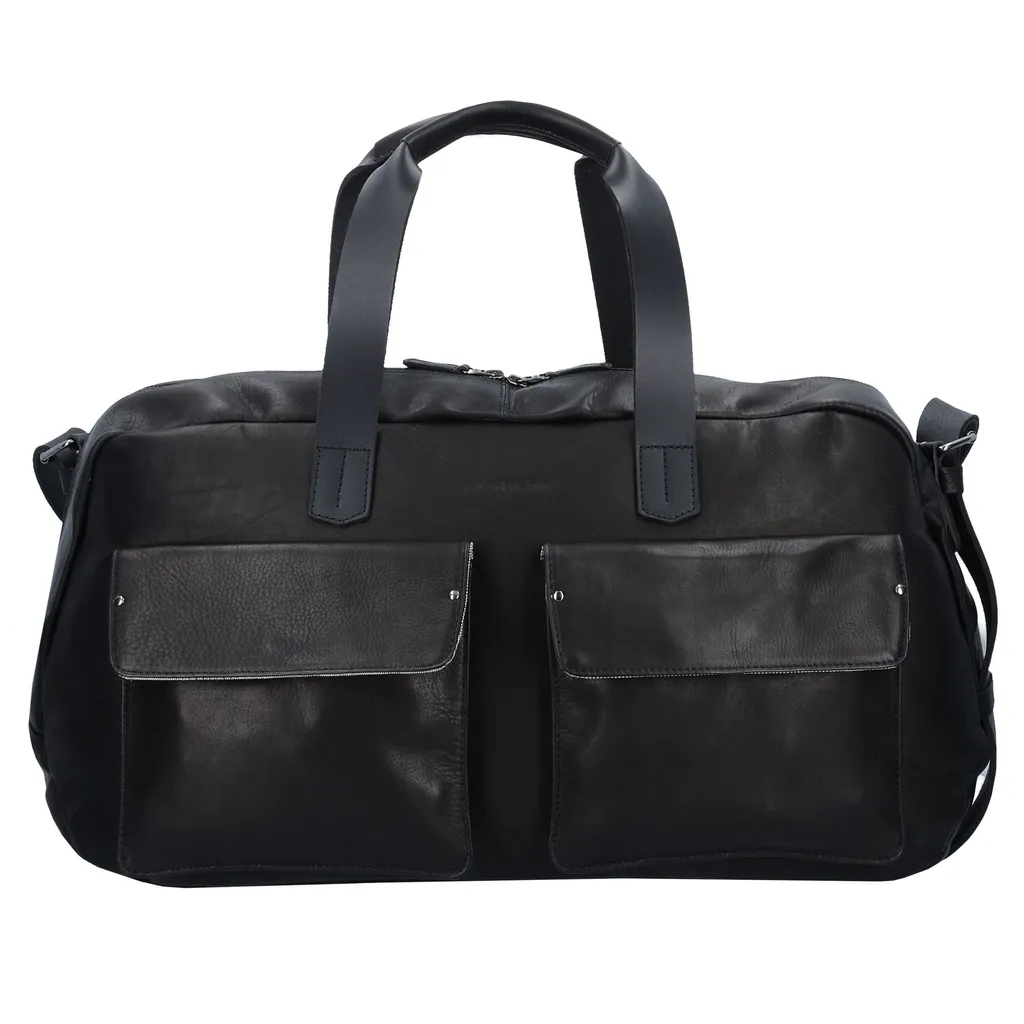 Sac de voyage Ivy Lane en cuir noir véritable avec finitions HAROLD'S
