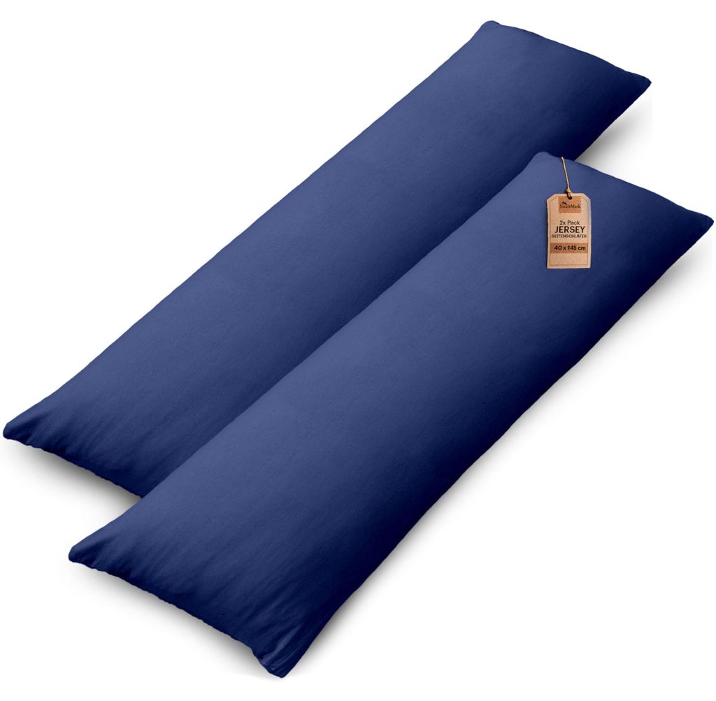 set di 2 copricuscini 100% cotone 40x145 cm blu navy Immagine del prodotto 