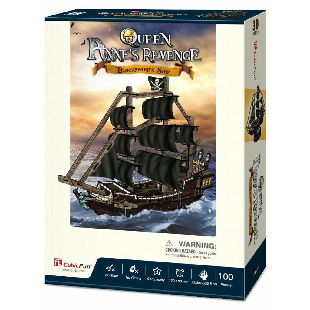 CUBICFUN 3D-Puzzle Segelschiff Queen Anne's Revenge 100 Teile
