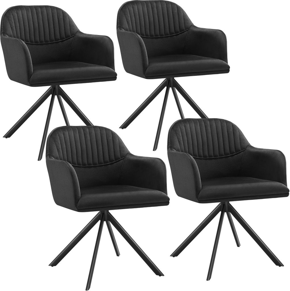 tectake Samt-Drehstuhl Lona gepolstert 56 x 59 x 81 cm