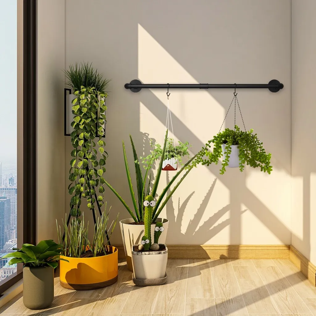 Penderie Murale Robuste en Acier Noir 92cm Design Industriel - Set de 2 - 5