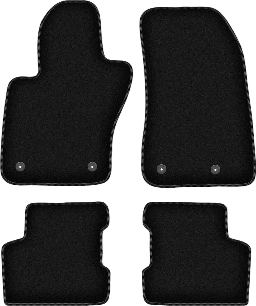 Tappetini in velluto per Jeep Renegade (2014-2019, SUV) neri, set 4 pz, con fissaggi