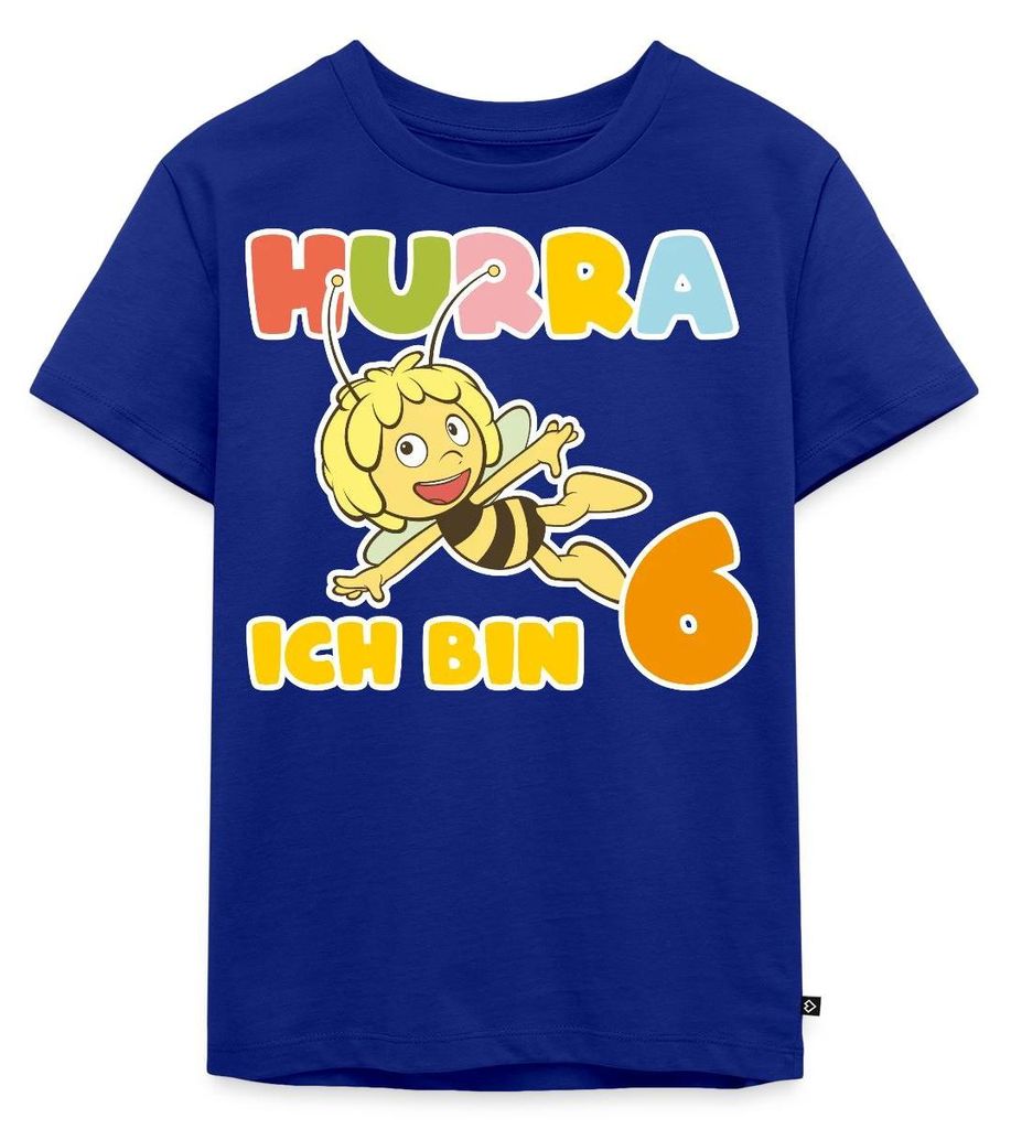 Spreadshirt Biene Maja 6. Geburtstag Kinder Premium T-Shirt, 110/116 (4 Jahre), Royalblau