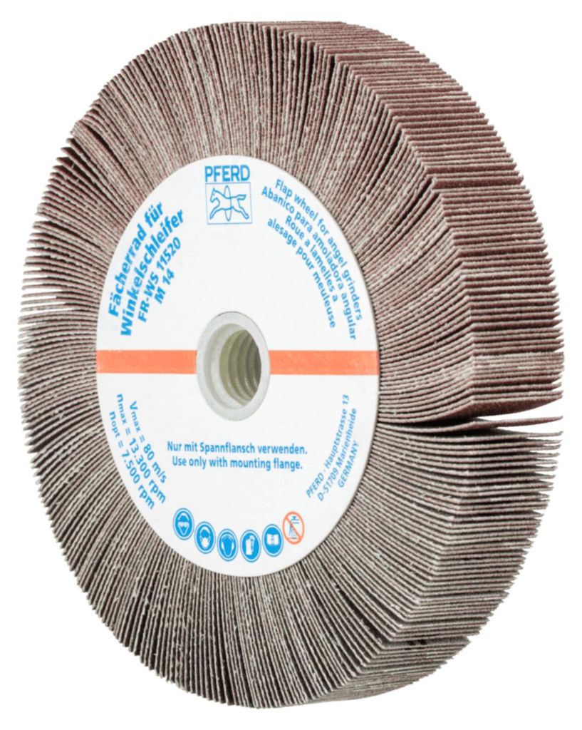 PFERD TOOLS Lamellenschleifrad für Winkelschleifer FR WS Ø 115x20mm M14 A180 universelle Anwendung 2 Stk