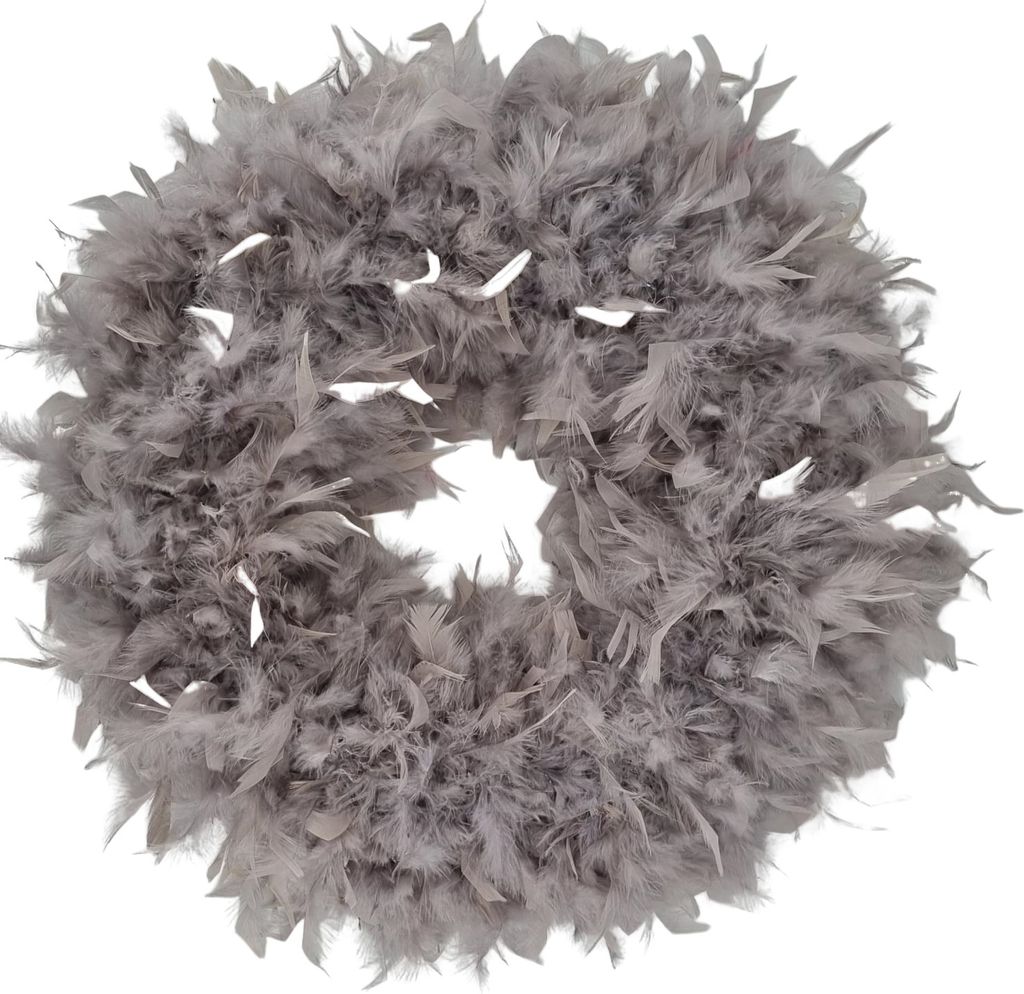 Federkranz Dekokranz FEDERN taupe hellgrau 50-55cm CreaFlor Home